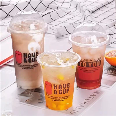 Еднократна прозрачна чаша със соево мляко Чаша за студени напитки